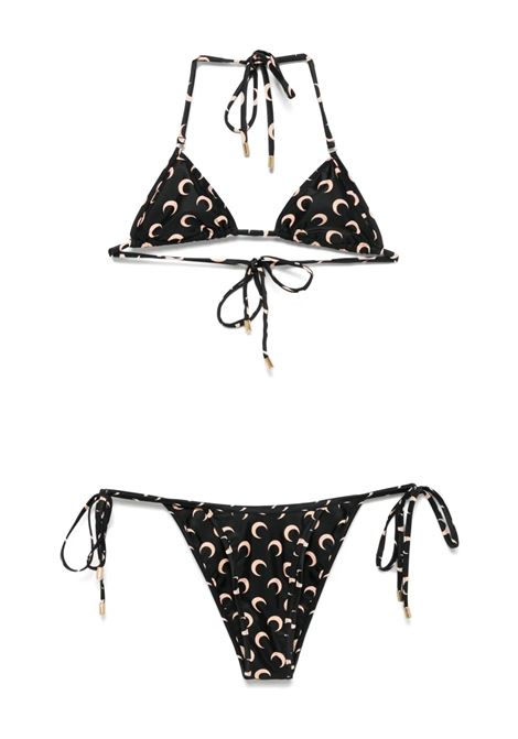 costume da bagno mp donna nero e beige MARINE SERRE | WSW011ACJER0003IT99